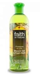 Gel de dus si spuma de baie cu ananas si lime - Faith in Nature