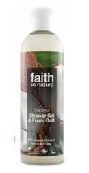 Gel de dus si spuma de baie cu cocos - Faith in Nature