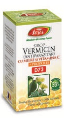 Sirop Vermicin cu miere, propolis si Vitamina C D73, ml : Bebe Tei