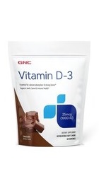 Vitamina D-3 1000 UI cu aroma de Ciocolata - GNC