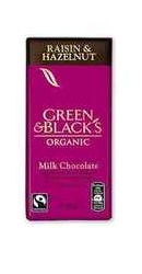 Ciocolata organica cu lapte, alune si stafide - Green Blacks