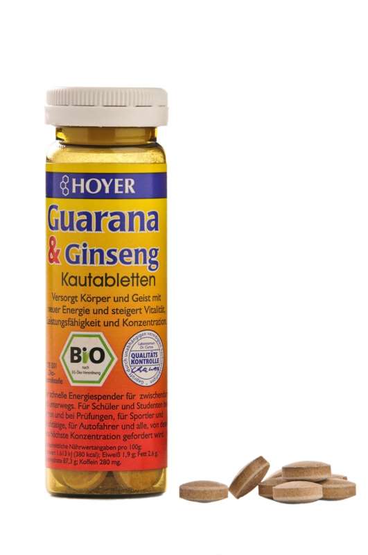 Tablete cu guarana si ginseng pentru vitalitate - Bio Hoyer