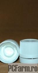 Capac GL18 pentru sticle, cu janta interna si inel de garantie, alb - Mayam