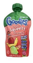 Squeezy bio de capsuni, banane si pere  - Organix